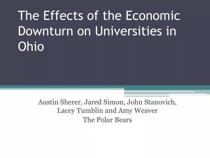the effects of the economic downturn on universities in ohio