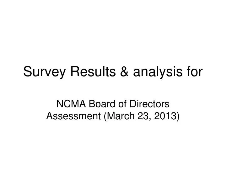 survey results analysis for