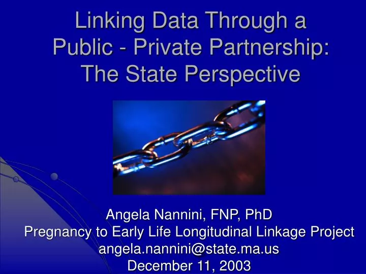 linking data through a public private partnership the state perspective