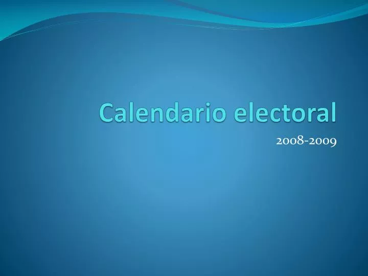 calendario electoral