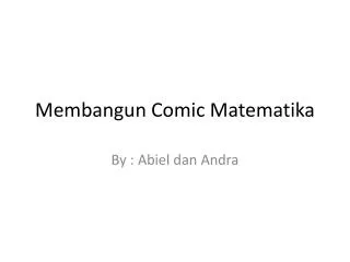 membangun comic matematika