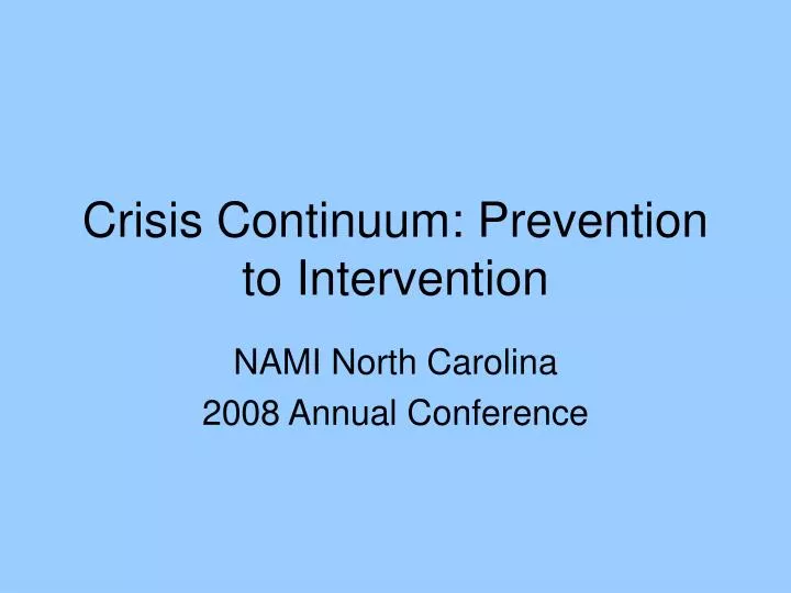 crisis continuum prevention to intervention