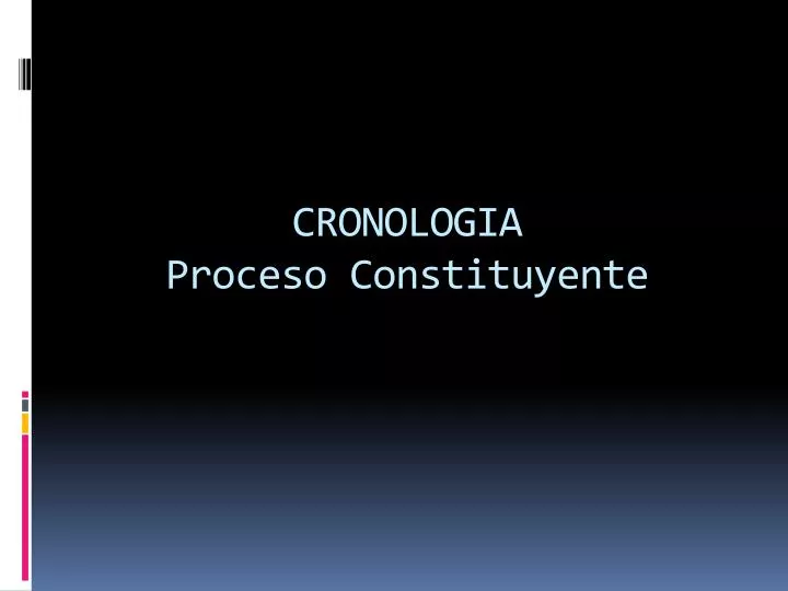 cronologia proceso constituyente
