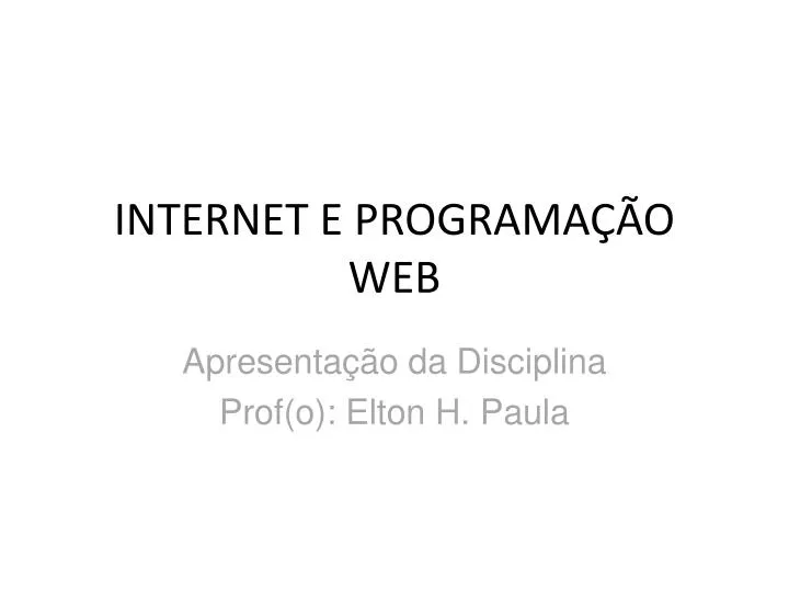 internet e programa o web