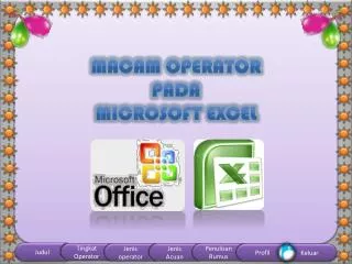 macam operator pada microsoft excel