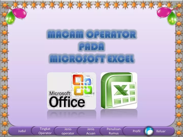 macam operator pada microsoft excel