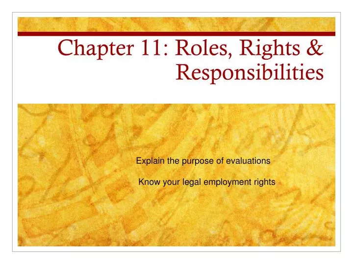chapter 11 roles rights responsibilities
