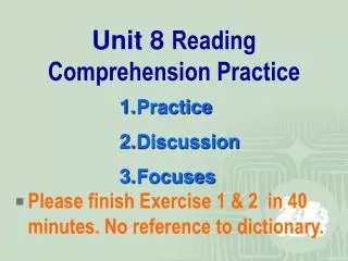 Unit 8 Reading Comprehension Practice