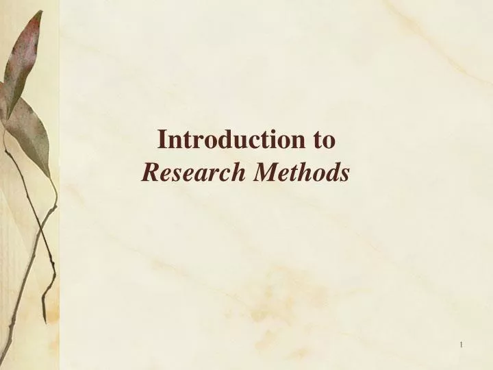 introduction to research methods