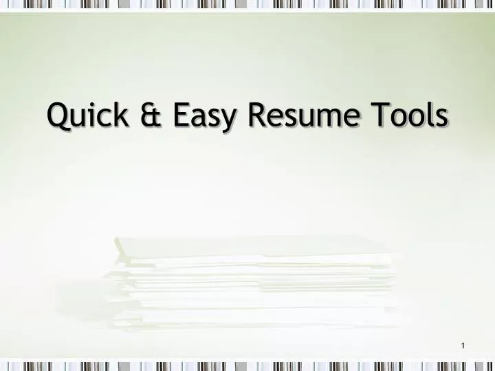 quick easy resume tools