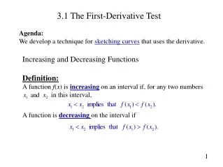 3.1 The First-Derivative Test
