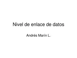 nivel de enlace de datos