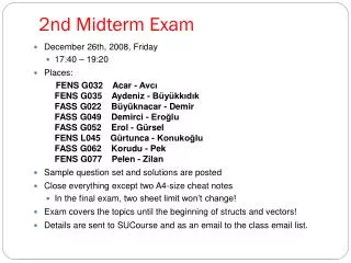 2nd Midterm Exam