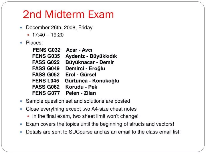 2nd midterm exam