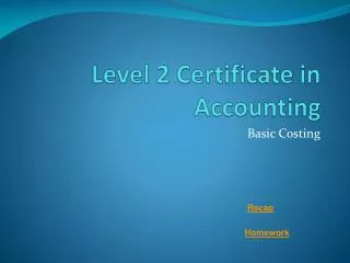 Level 2 Certificate in Accounting