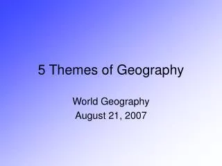 5 Themes of Geography