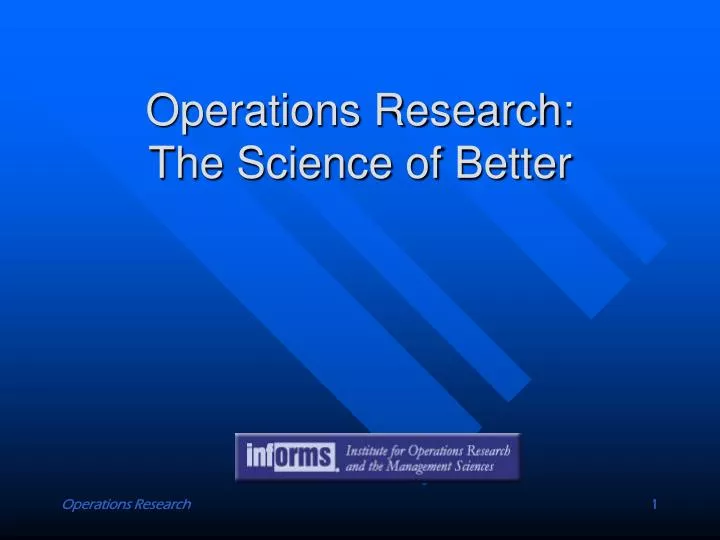 operations research the science of better