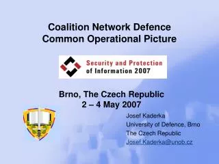 Coalition Network Defence Common Operational Picture