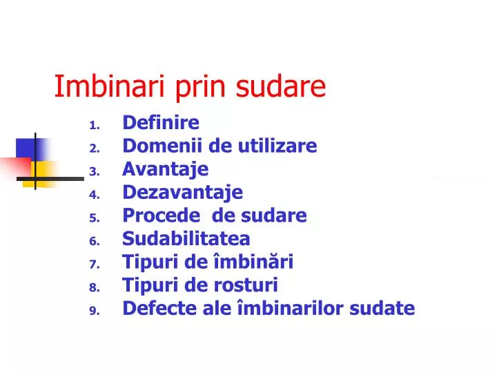 imbinari prin sudare