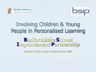 Involving Children &amp; Young People in Personalised Learning