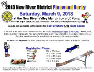 2013 New River District P i n e w o o d D e r b y