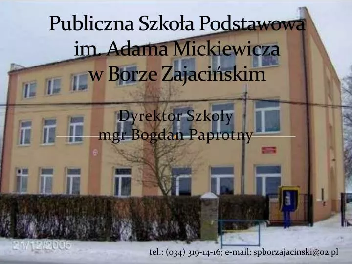 publiczna szko a podstawowa im adama mickiewicza w borze zajaci skim