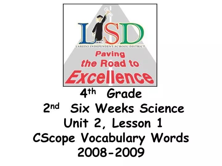 4 th grade 2 nd six weeks science unit 2 lesson 1 cscope vocabulary words 2008 2009