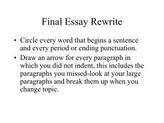 Final Essay Rewrite