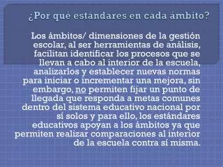 por qu est ndares en cada mbito