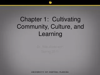 Chapter 1: Cultivating Community, Culture, and Learning