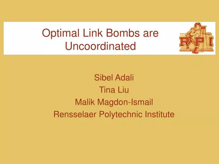 optimal link bombs are uncoordinated
