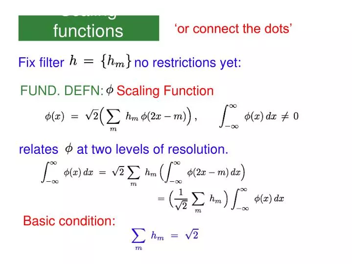 scaling functions