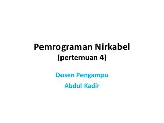 pemrograman nirkabel pertemuan 4
