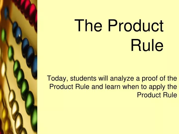 the product rule