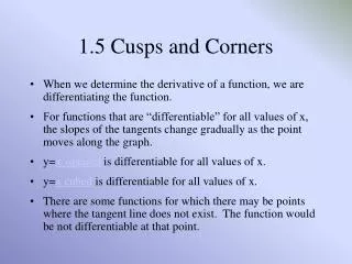 1.5 Cusps and Corners