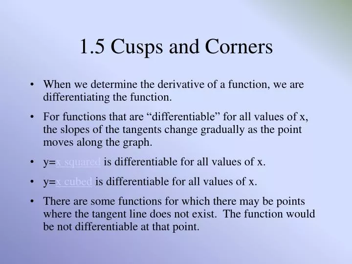 1 5 cusps and corners