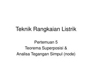 teknik rangkaian listrik