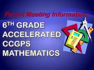 6 th grade accelerated CCGPS mathematics