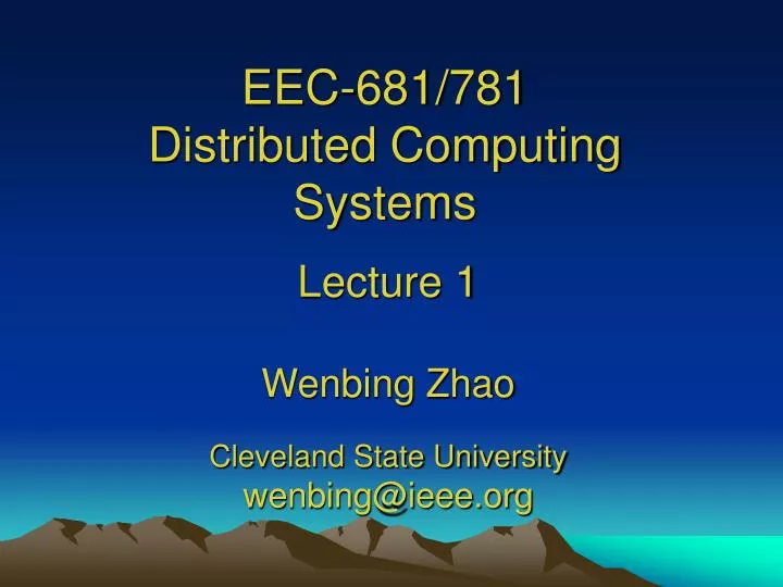 eec 681 781 distributed computing systems