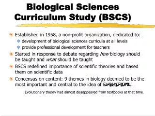 Biological Sciences Curriculum Study (BSCS)