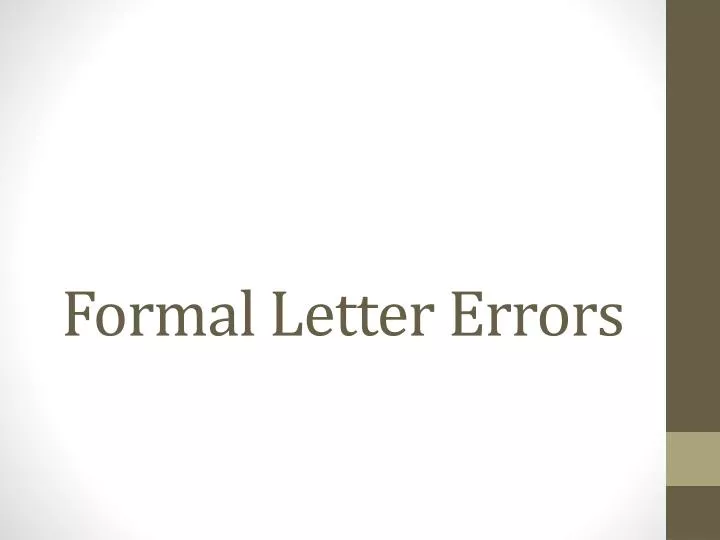formal letter errors