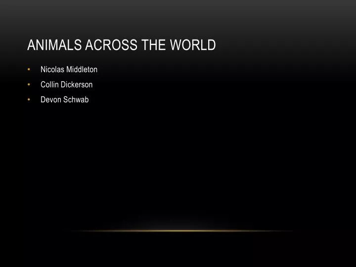 animals across the world