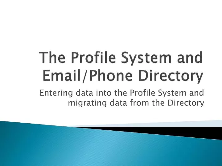 the profile system and email phone directory