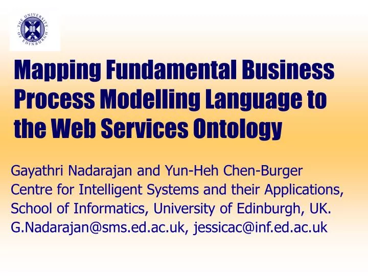 mapping fundamental business process modelling language to the web services ontology