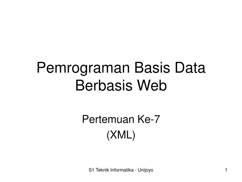 PPT - Pemrograman Basis Data Berbasis Web PowerPoint Presentation, free ...