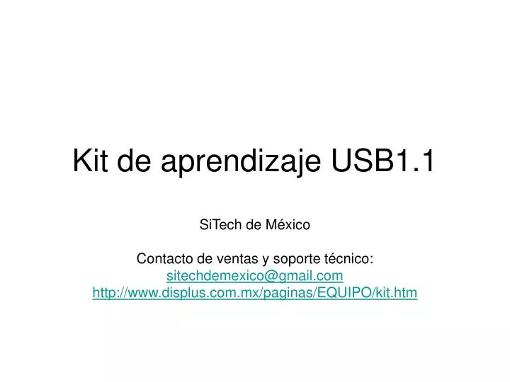 kit de aprendizaje usb1 1