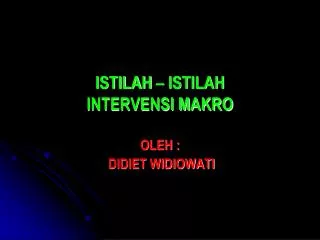 istilah istilah intervensi makro