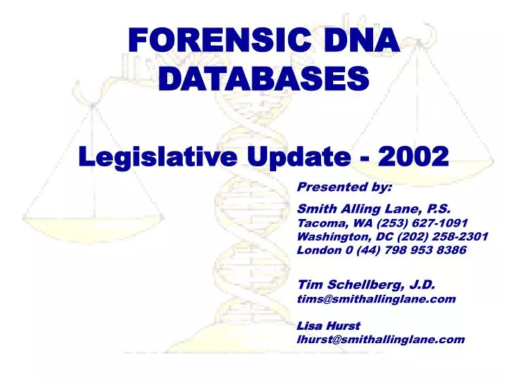 forensic dna databases legislative update 2002