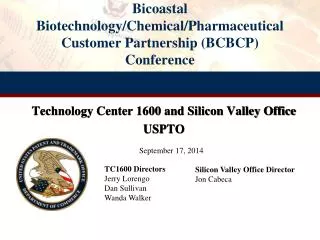 Bicoastal Biotechnology/Chemical/Pharmaceutical Customer Partnership (BCBCP ) Conference