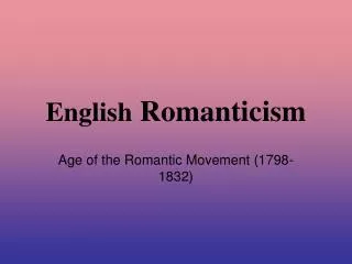 English Romanticism